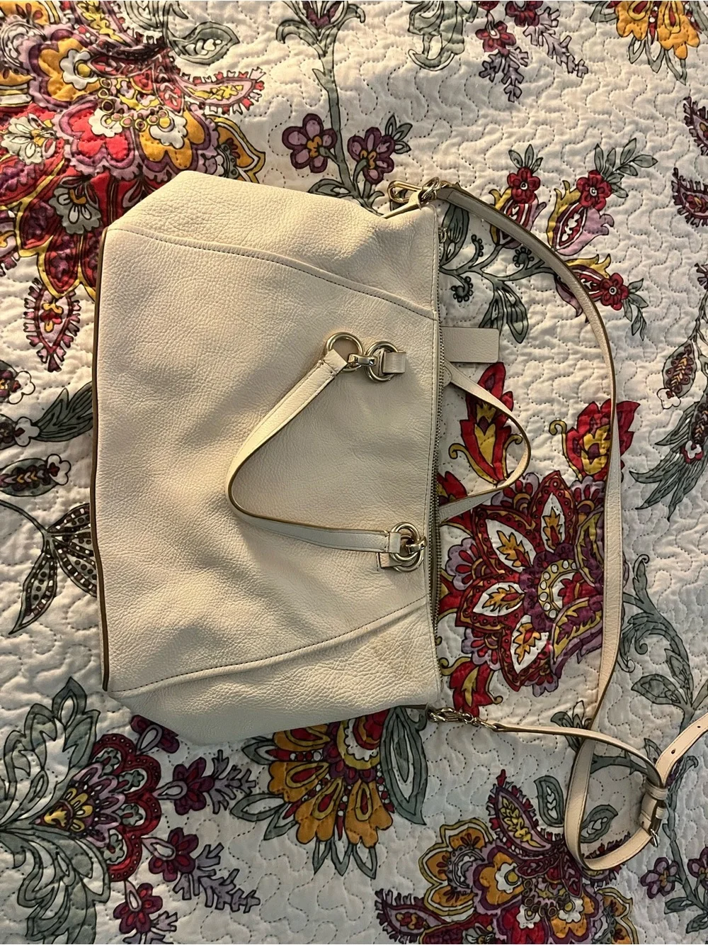 Women’s White Coach Leather Purse Handbag Shoulder Bag 2014-16 Designer